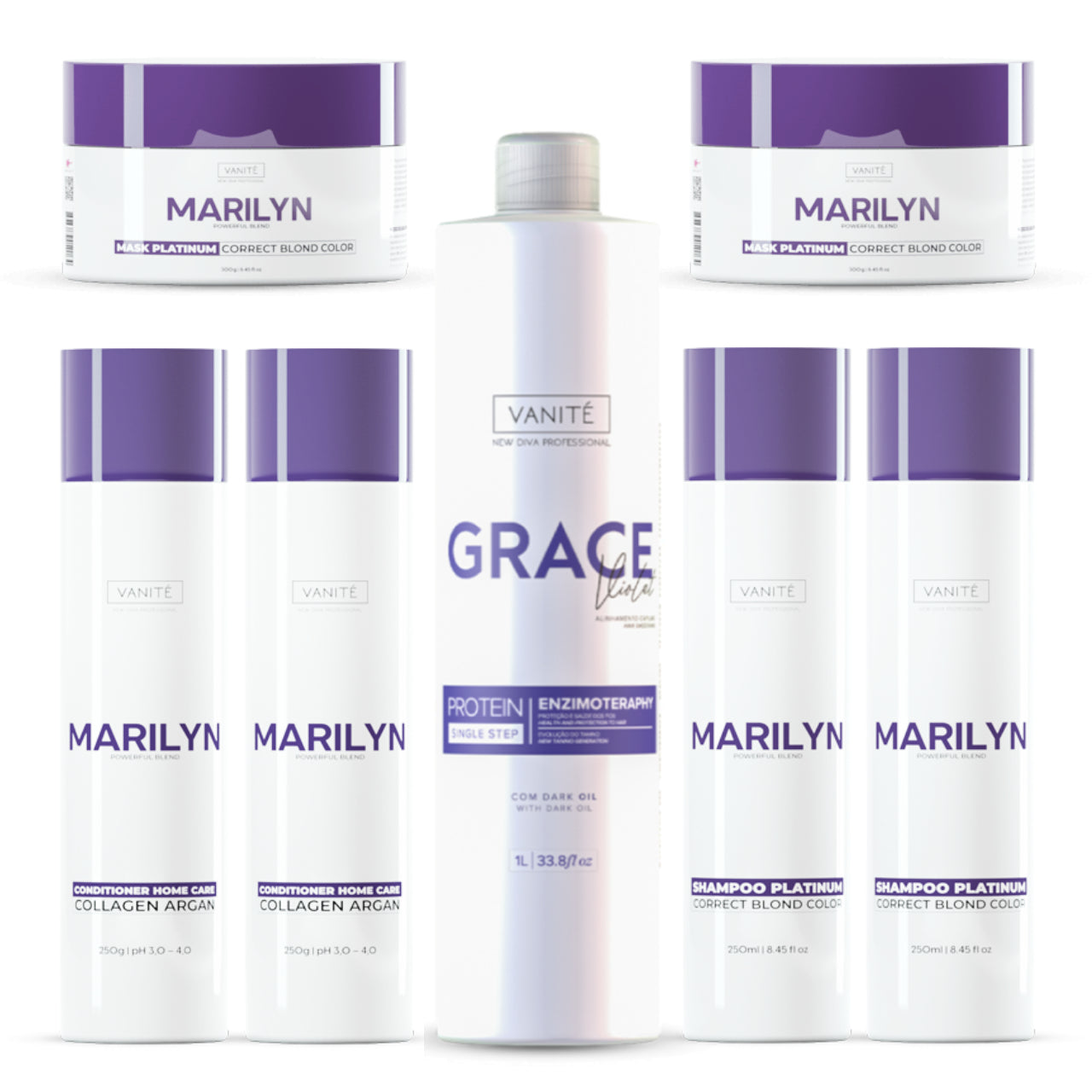 KIT - Grace Violet 1000ml + 2x Kit Home Care Marilyn