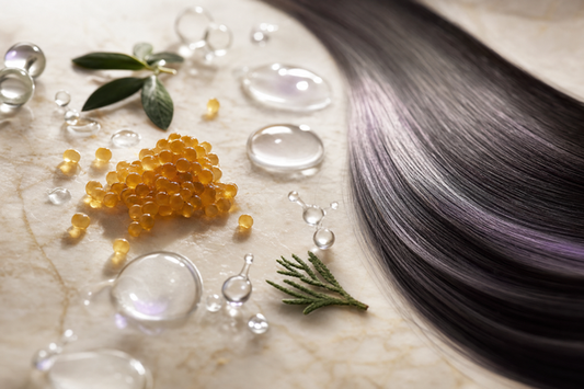Model with smooth healthy hair after a professional protein hair treatment and keratin smoothing service