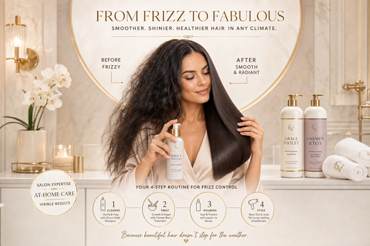 Smooth frizz-free hair after professional keratin and anti-frizz treatment