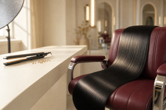 Glossy straight hair beside formaldehyde-free keratin treatment products