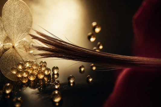 Healthy shiny hair being gently brushed to prevent hair loss and breakage