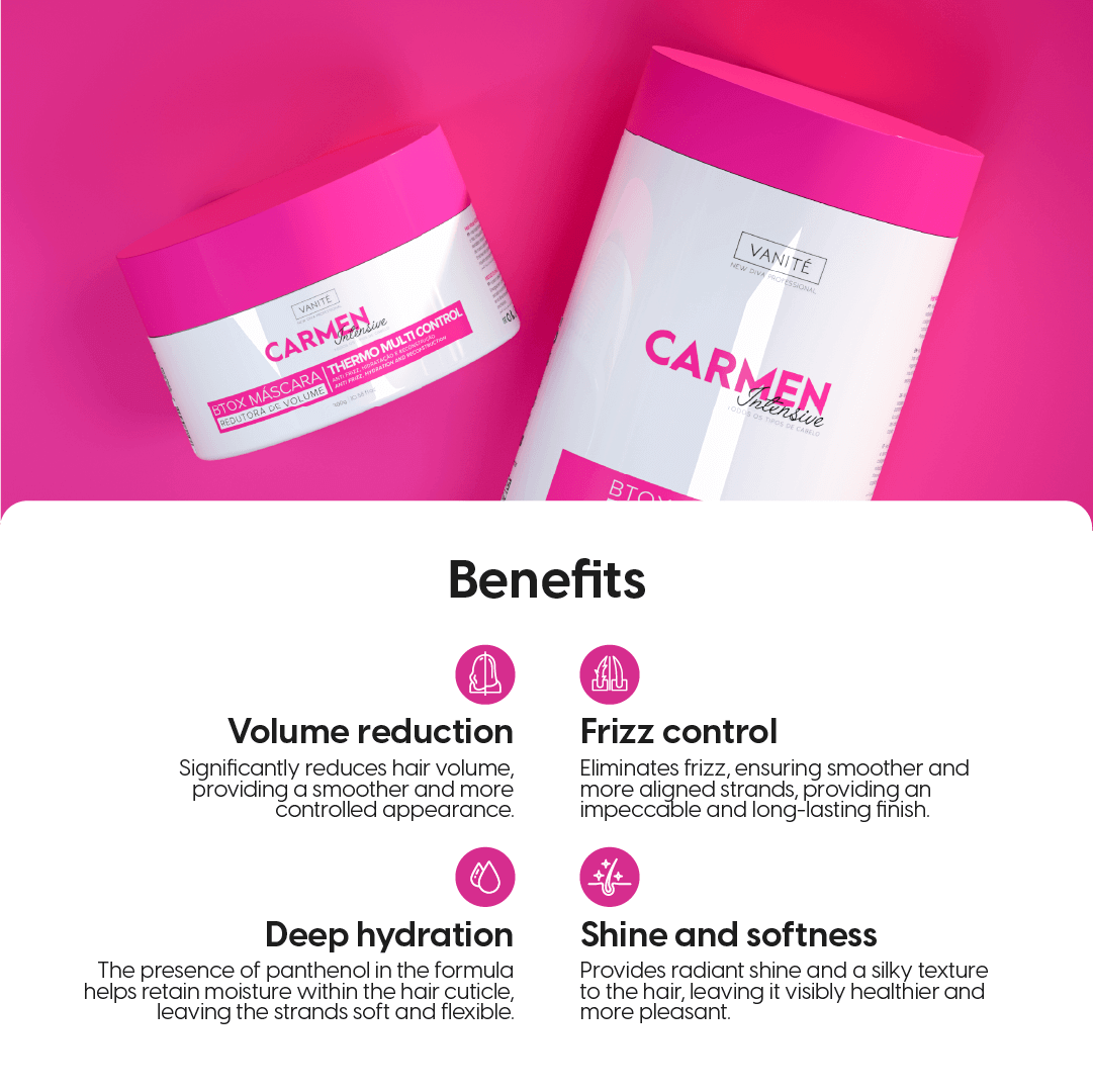 Kit - 1 Unit Btox Carmen Sensitive + 1 Unit Btox Carmen Platinum + 1 Unit Btox Carmen Itensive | Thermo Control Quaternized | 1kg