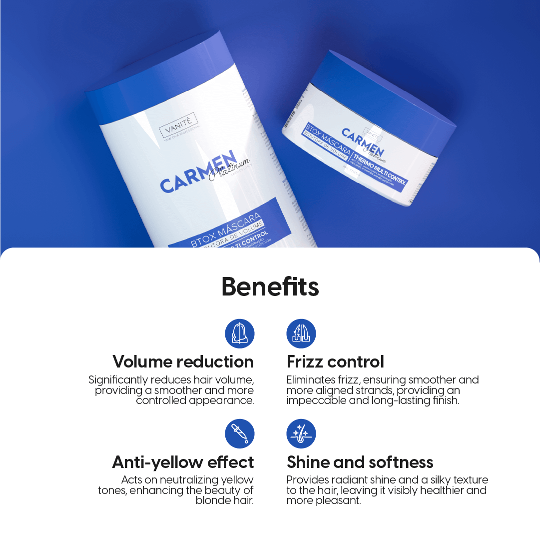 Kit - 1 Unit Btox Carmen Sensitive + 1 Unit Btox Carmen Platinum + 1 Unit Btox Carmen Itensive | Thermo Control Quaternized | 1kg