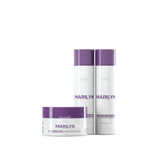 Kit Home Care Marilyn | 01 Shampoo 250ml + 01 Conditioner 250ml + 01 Mask 300g | For Blondes and Grays