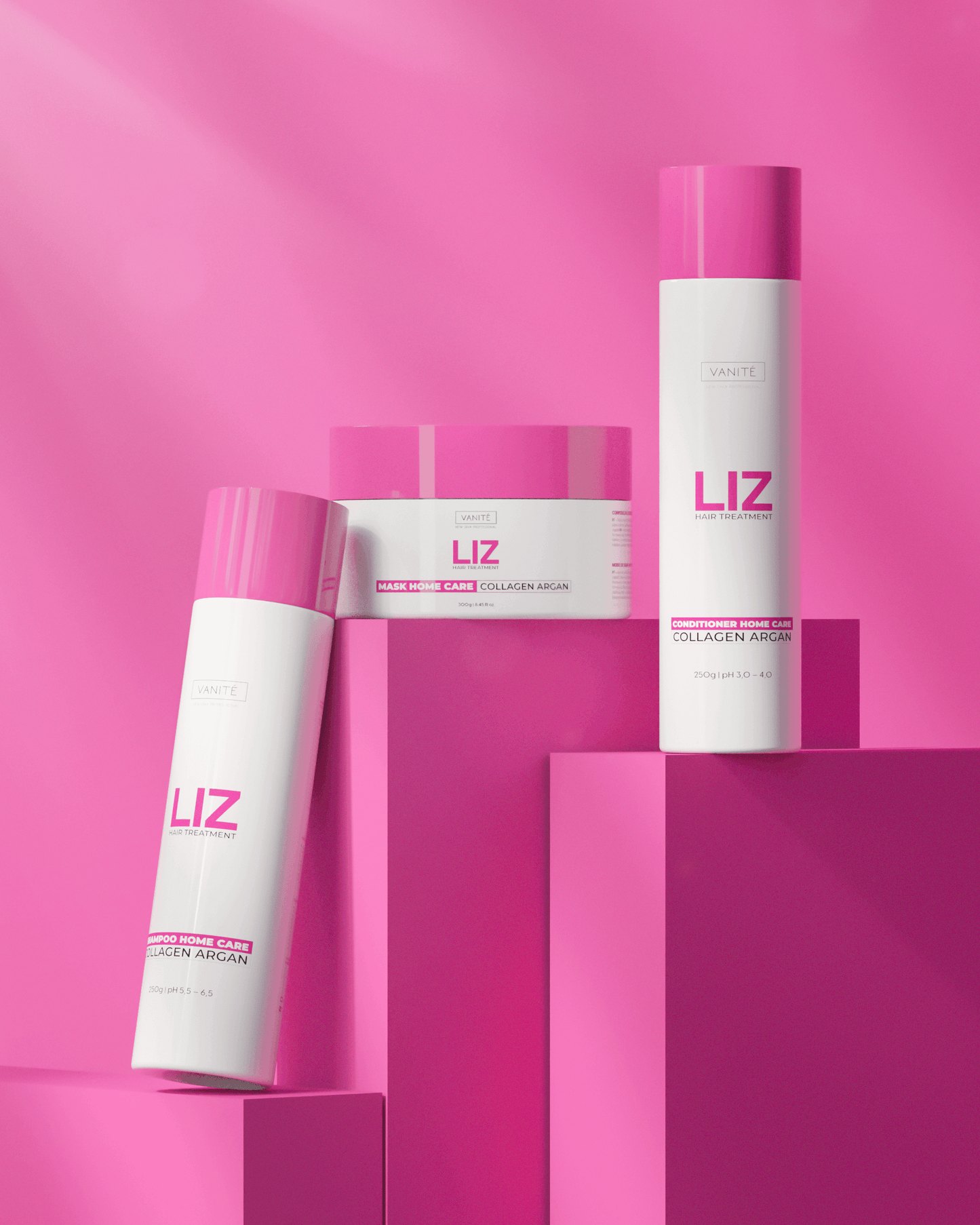 Kit Home Care Liz | 01 Shampoo 250ml+ 01 Conditioner 250ml + 01 Mask 300g | For All Hair Types