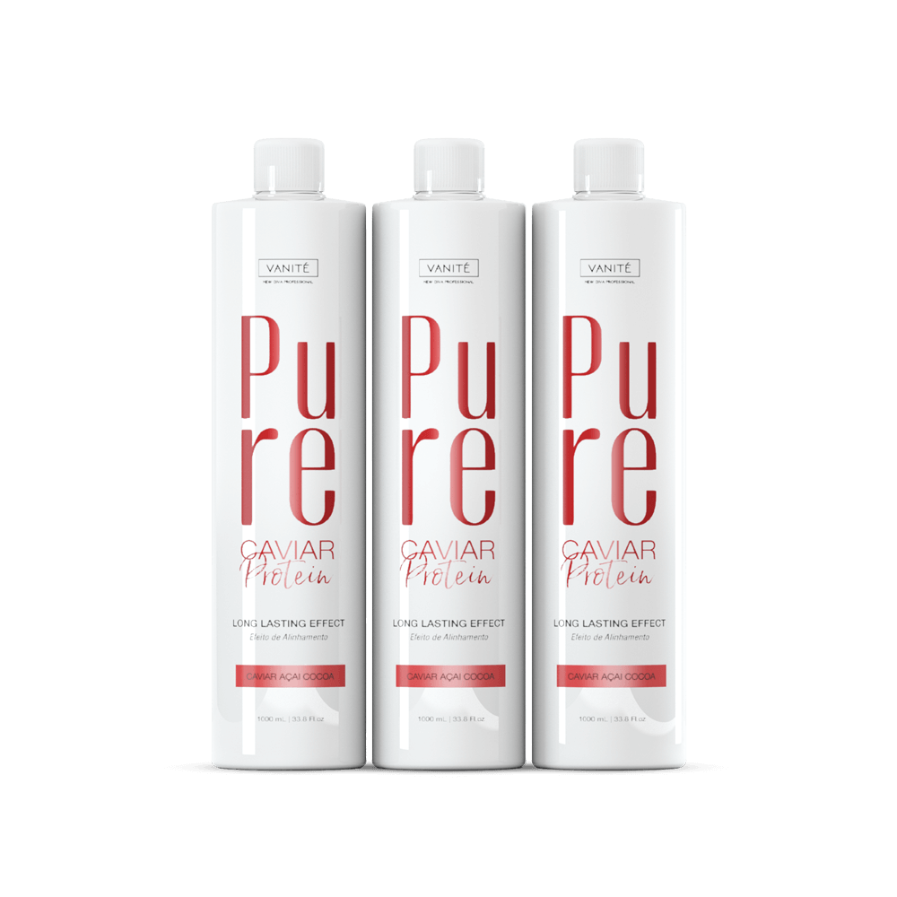 Kit - 3 Units Pure Protein | Semi Definitive Organic and Formaldehyde Free | For All Hair Types | 1000ml