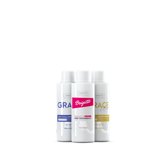 Kit - 1  unit Grace Enzimoteraphy Unique + 1  unit Grace Enzimoteraphy Violet + 1 unit Brigitte Pre-Treatment Shampoo | 100ml